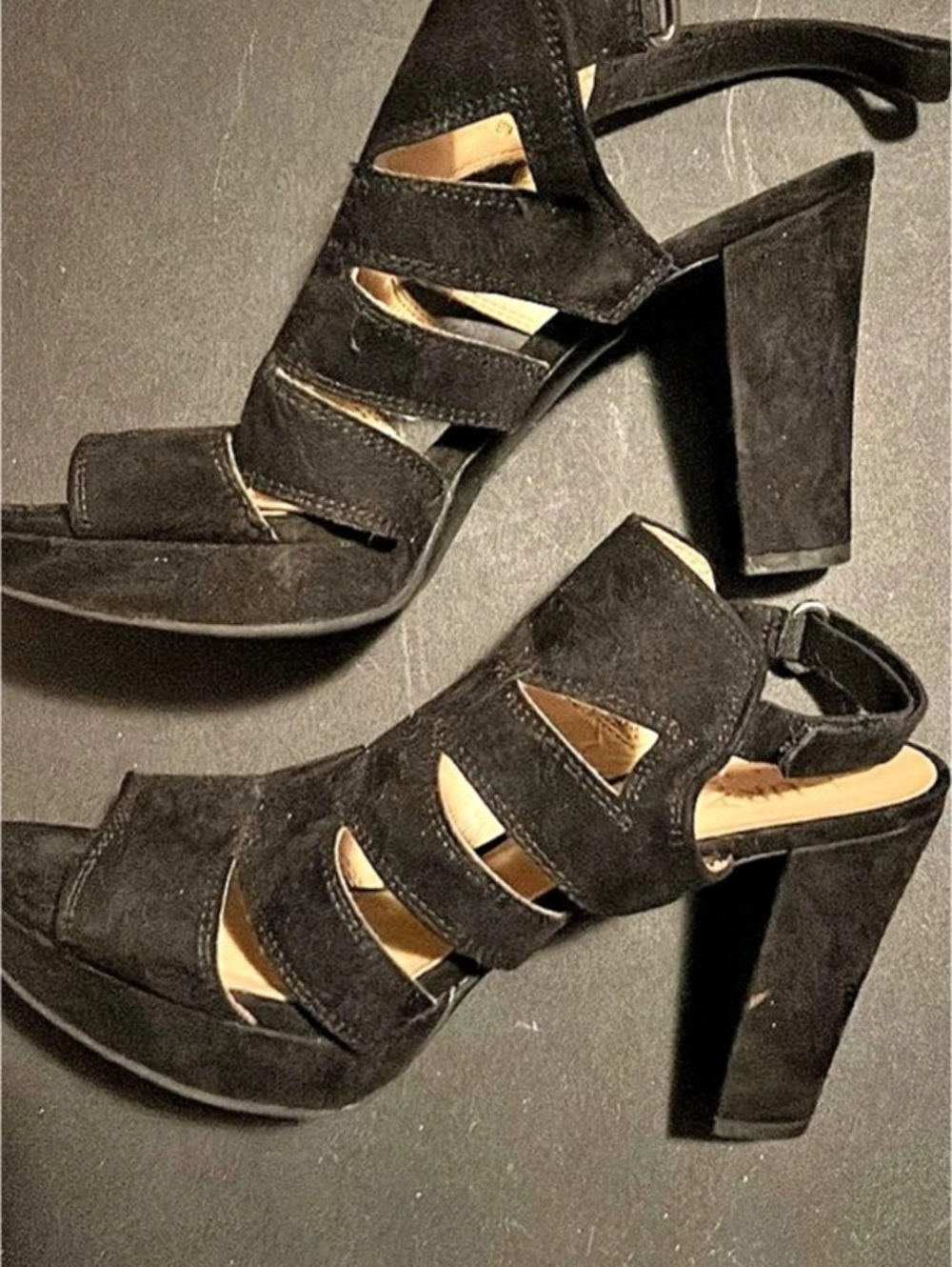 Naturalizer Black Block Heel Sandals US 9W